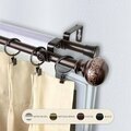 Kd Encimera 0.8125 in. Lucid Double Curtain Rod with 48 to 84 in. Extension, Cocoa KD3728652